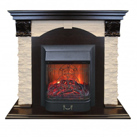 Real-Flame Dublin LUX STD/EUG с очагами Fobos/Majestic отделка шпоном электрокамин со звуком