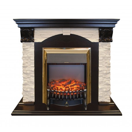 Real-Flame Dublin LUX STD/EUG с очагами Fobos/Majestic отделка шпоном электрокамин со звуком