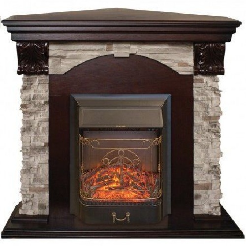 Real-Flame Dublin ROCK Corner STD/EUG 24 AO с очагом Fobos s Lux BL/BR, Majestic s Lux BL/BR камин угловой для дома электрический
