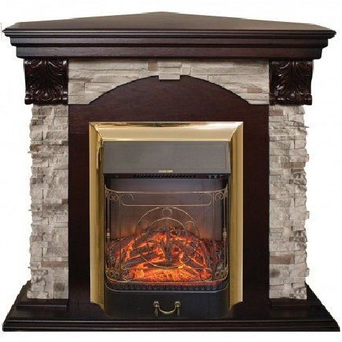 Real-Flame Dublin ROCK Corner STD/EUG 24 AO с очагом Fobos s Lux BL/BR, Majestic s Lux BL/BR камин угловой для дома электрический