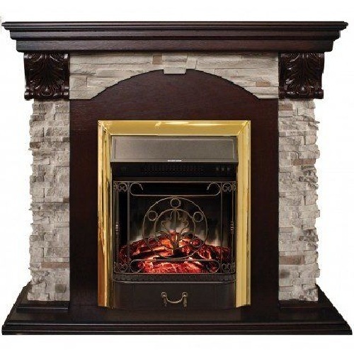 Real-Flame Dublin ROCK STD/EUG 24 AO с очагом Fobos s Lux BL/BR, Majestic s Lux BL/BR пристенный камин для дома электрический