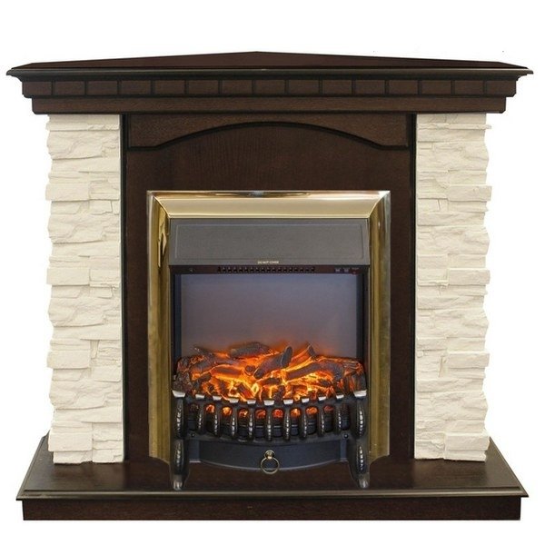 Real-Flame Elford Corner STD/EUG с очагами Fobos/Majestic натуральный камень модель электрического камина