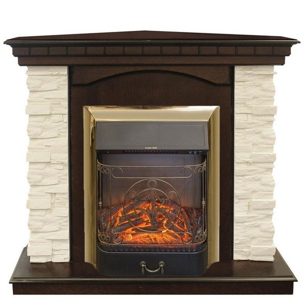 Real-Flame Elford Corner STD/EUG с очагами Fobos/Majestic натуральный камень модель электрического камина