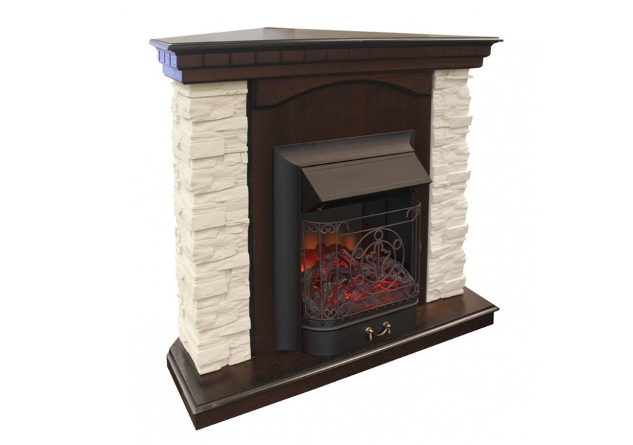 Real-Flame Elford Corner STD/EUG с очагами Fobos/Majestic натуральный камень модель электрического камина