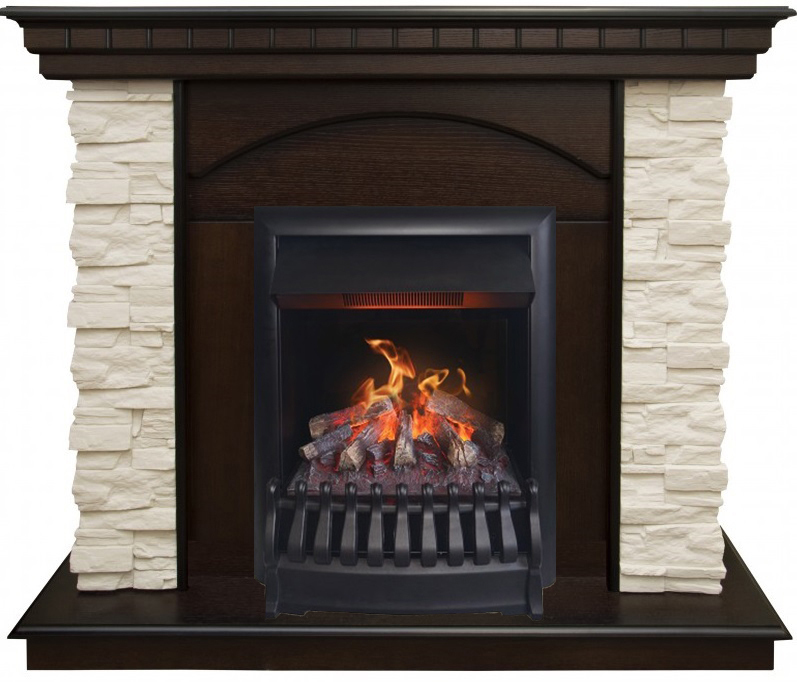 Real-Flame Elford STD/EUG/25'5/HL AO с очагом 3D Oregan с декоративной решеткой электрокамин паровой