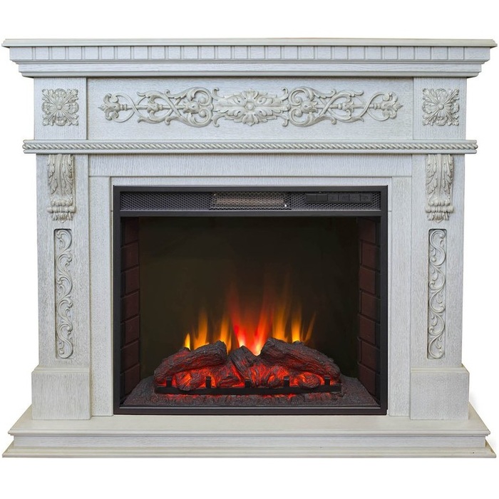 Real-Flame Estella 25,5/26 WT с очагом Sparta 25,5 LED изящный электрокамин со звуковым эффектом