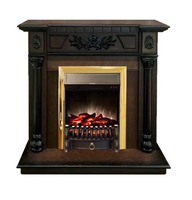 Real-Flame Fobos Lux Brass с реалистичным пламенем очаг со звуком