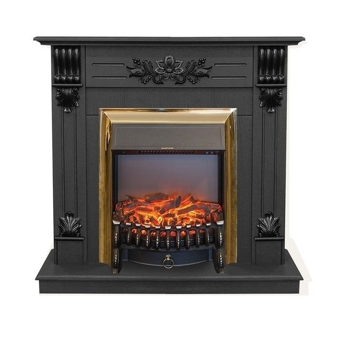 Real-Flame Fobos Lux Brass с реалистичным пламенем очаг со звуком