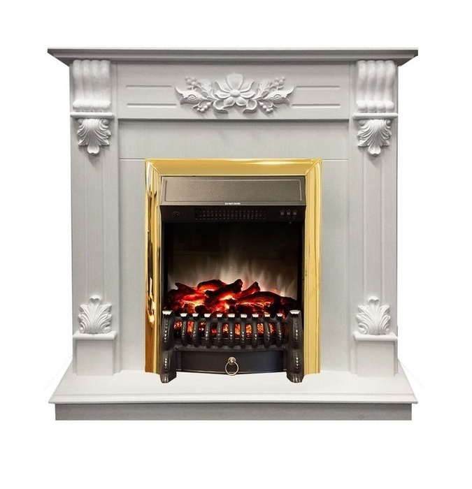 Real-Flame Fobos Lux Brass с реалистичным пламенем очаг со звуком