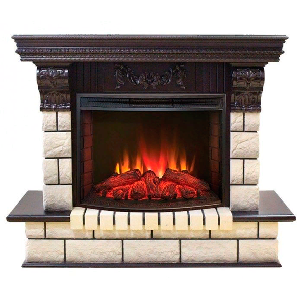 Real-Flame Gracia 25'5/24 AO с очагом Evrika 25,5 LED электрический камин для загородного дома
