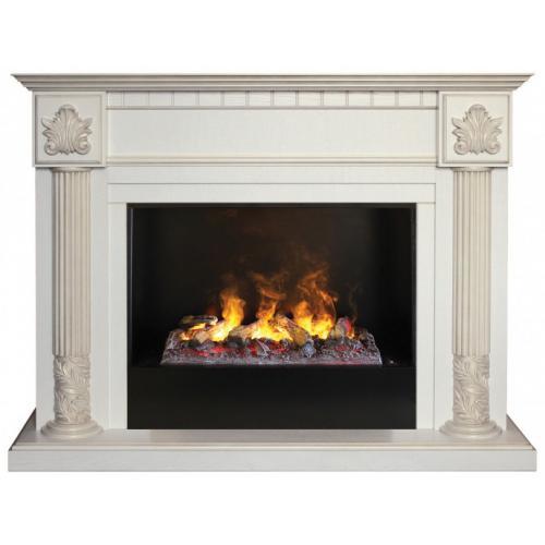 Real-Flame Imperia 33/26 WT с очагом Black вставка + 3D Cassette 630 электрокамин с широким очагом 3D