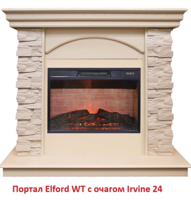 Real-Flame Irvine 24 широкий очаг 2D