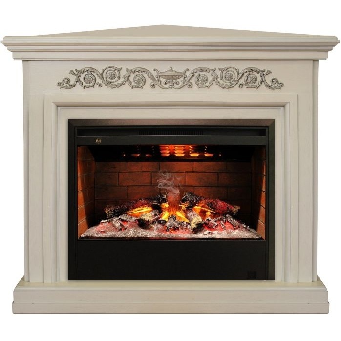 Real-Flame Leticia Corner 26 WT с очагом 3D Helios 26 с пультом стильный угловой электрокамин с 3D эффектом пламени