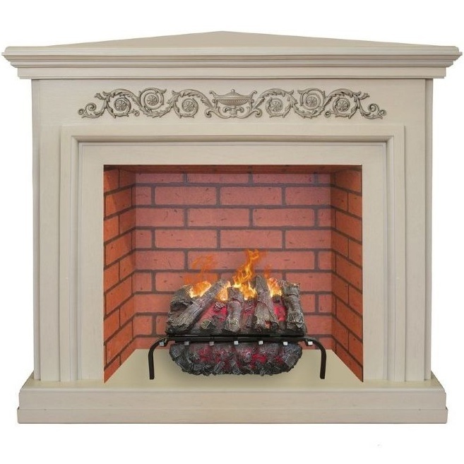 Real-Flame Leticia Corner 26 WT с очагом 3D Silva log+Brick вставка 26 пристенный электрокамин