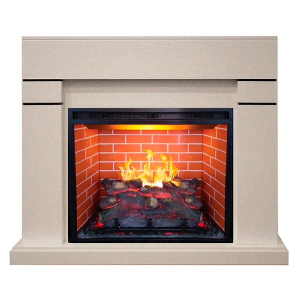 Real-Flame Lindelse 26 WT с очагом 3D Leeds 26 широкий напольный электрический камин