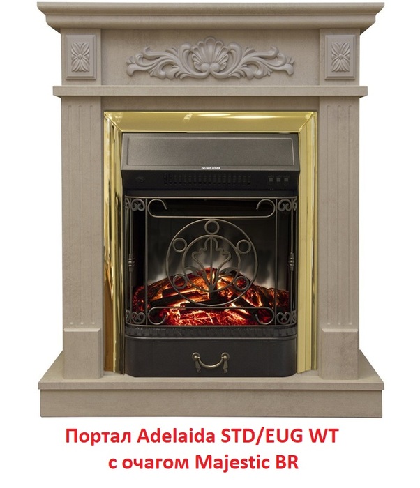 Real-Flame Majestic Lux Brass золотой закрытый очаг