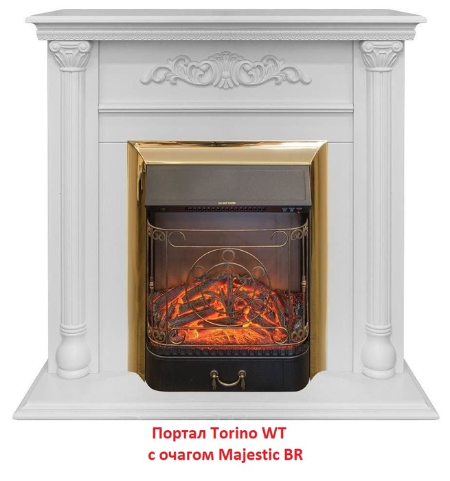 Real-Flame Majestic Lux Brass золотой закрытый очаг