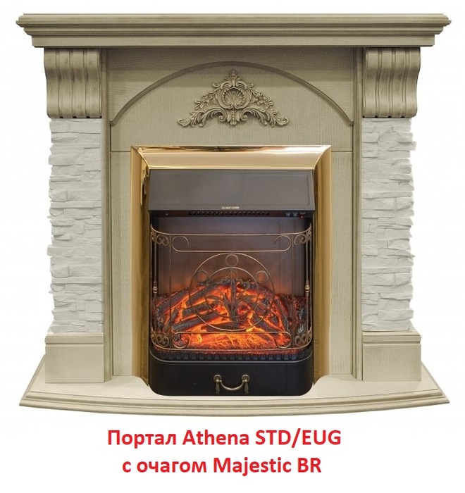 Real-Flame Majestic Lux Brass золотой закрытый очаг