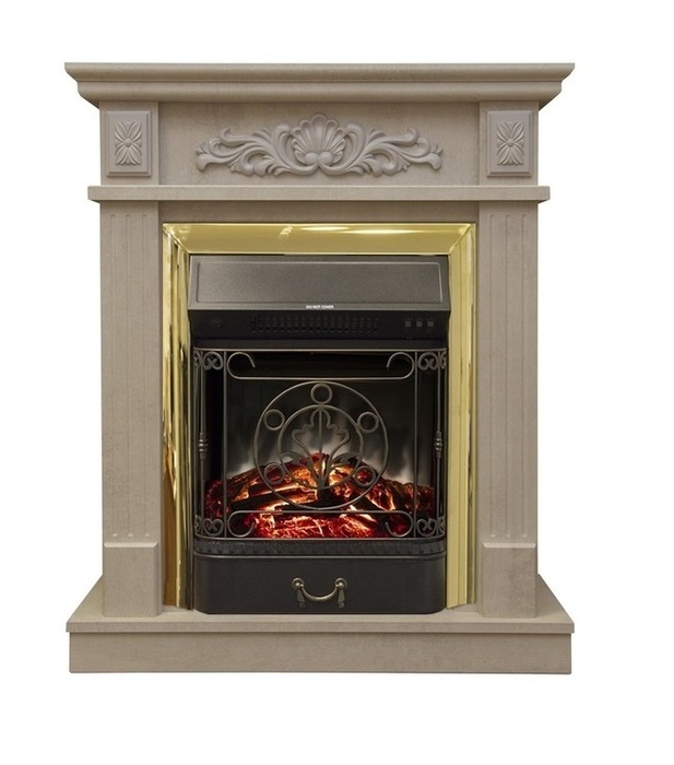 Real-Flame Majestic Lux Brass золотой закрытый очаг