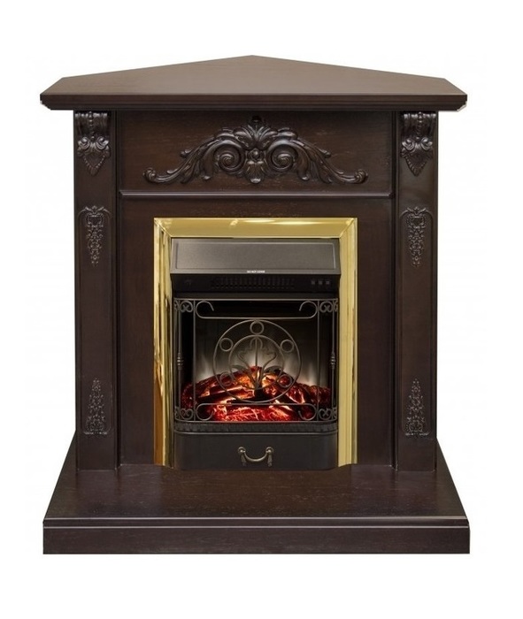 Real-Flame Majestic Lux Brass золотой закрытый очаг