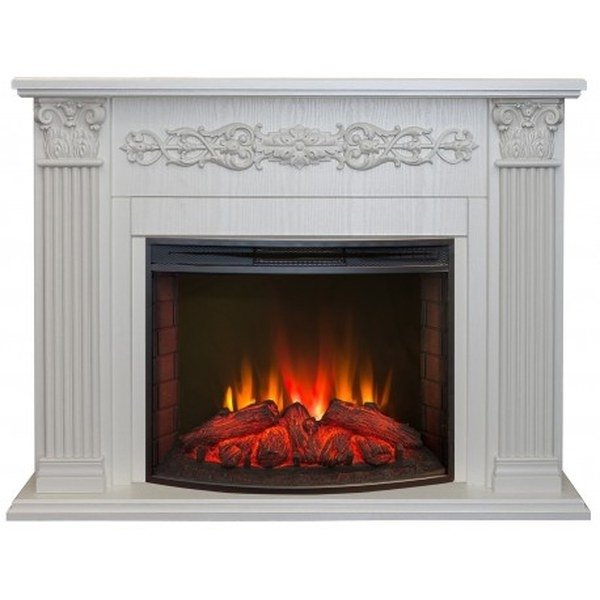 Real-Flame Milton 25,5/26 WT с очагом Evrika 25,5 LED с прочным стеклом электрический камин в офис