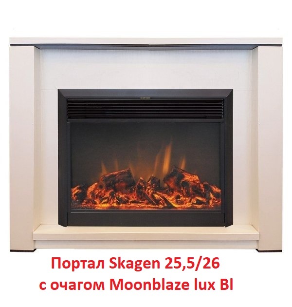 Real-Flame MoonBlaze S LUX Black со звуком очаг с плоским стеклом