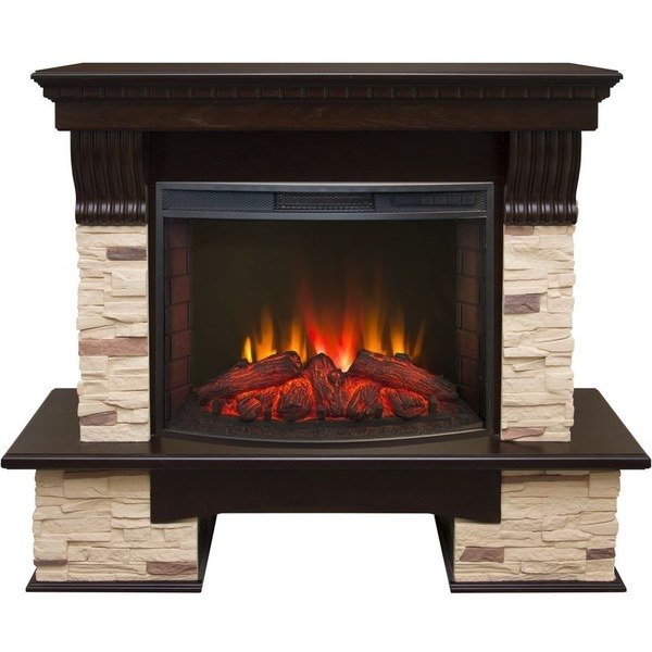 Real-Flame Rockfield 25,5 с очагом Sparta 25,5 LED прочный каминокомплект электрического типа
