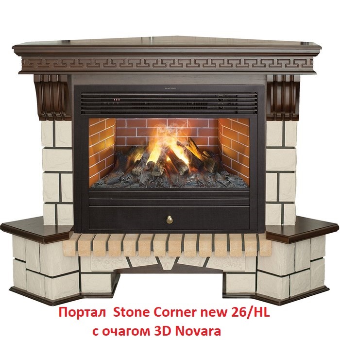 Real-Flame STONE NEW CORNER 26/HL угловой широкий портал