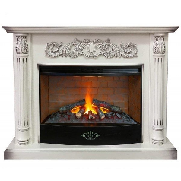 Real-Flame Salford 33 WT с очагом 3D Firestar 33 с каменной кладкой уютный электрокамин