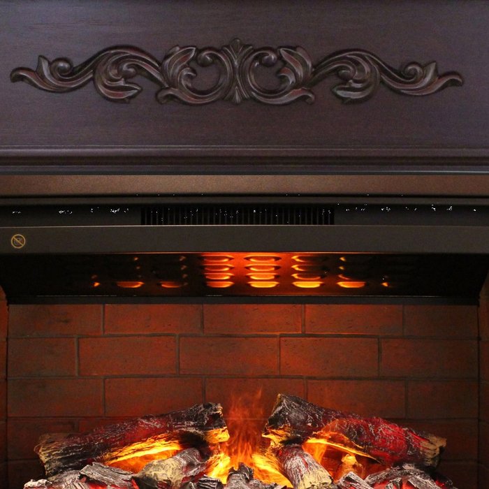 Real-Flame Silvia 26 AO с очагом 3D Helios 26 с парогенератором коричневый электрокамин