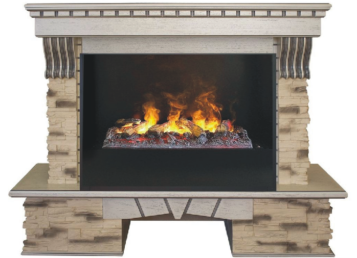 Real-Flame Sorento 25,5/26 с очагом Black вставка + 3D Cassette 630 электрокамин с широким очагом 3D