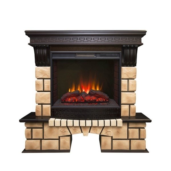 Real-Flame Stone Brick 25/25,5 с очагом Sparta 25,5 LED LED электрический камин