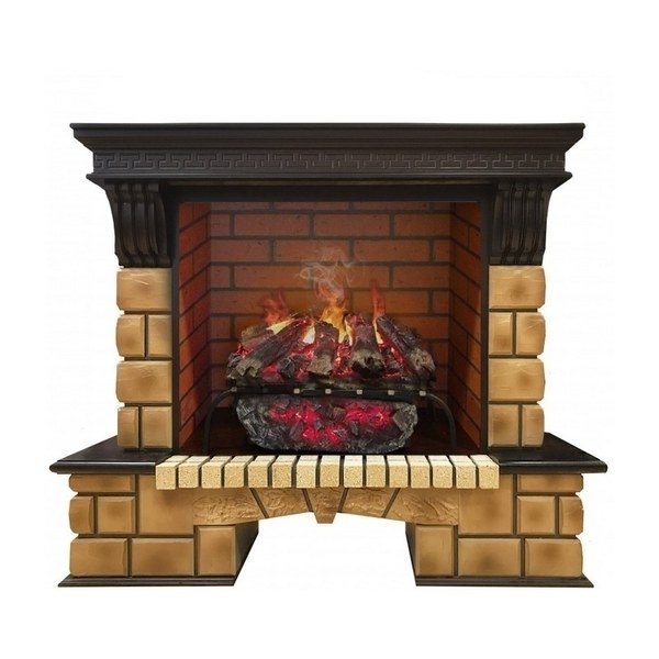 Real-Flame Stone Brick 26 с очагом 3D Silva log+Brick вставка 26 офисного типа комплект камина электрического типа