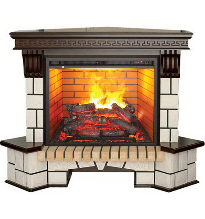 Real-Flame Stone Corner new 26/HL AO (DN) с очагом 3D Leeds 26 3D эффект пламени электрокамин с увлажнителем воздуха