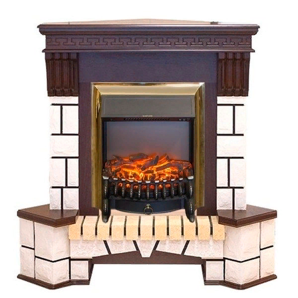 Real-Flame Stone Corner new STD/EUG AO (DN) с очагами Fobos/Majestic современный электрический обогреватель