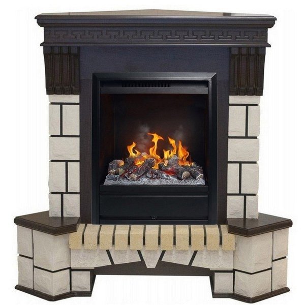 Real-Flame Stone Corner new STD/EUG/VL с очагом 3D Olympic с термостатом прочный каминный комплект