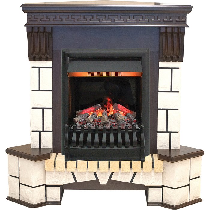Real-Flame Stone Corner new STD/EUG/VL с очагом 3D Oregan бытовой деревянный электрокамин