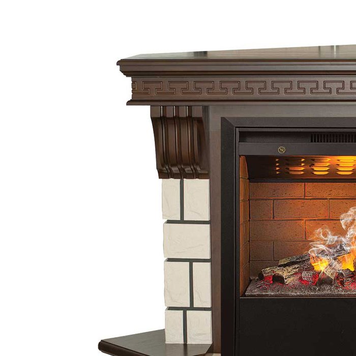 Real-Flame Stone New Corner с очагом 3D Helios эргономичный электрокамин углового типа