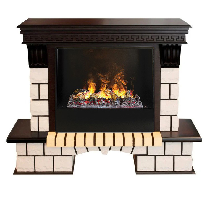 Real-Flame Stone 26/HL AO (DN) с очагом 3D Cassette 630 (Black вставка) электрокамин с широким очагом 3D