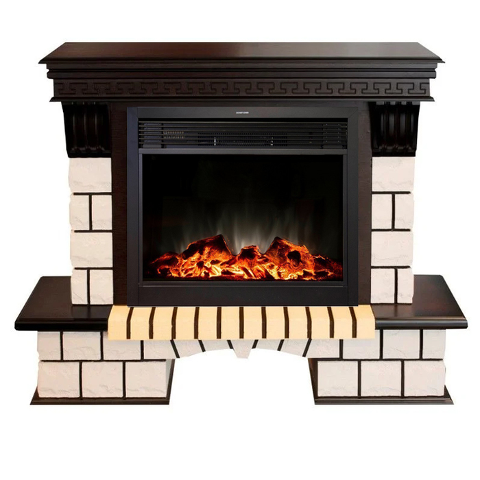 Real-Flame Stone 26/HL с очагами Moonblaze Delux/Lux (BL/BR) зеркальный электрокамин с эффектом живого огня и звуком