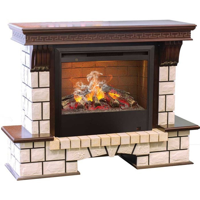 Real-Flame Stone 26/HL AO с очагом 3D Helios 26 реалистичный огонь экономичный электрокамин