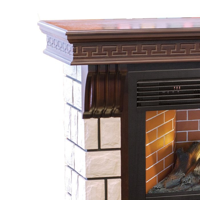 Real-Flame Stone 26/HL AO с очагом 3D Novara бесшумный керамический каминный комплект