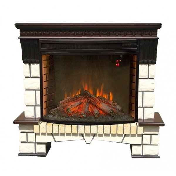 Real-Flame Stone new 33 с очагом Firespace 33 S IR с термостатом напольный электрический камин