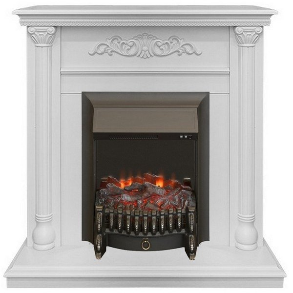 Real-Flame Torino STD/EUG WT с очагами Fobos s Lux BL/BR, Majestic s Lux BL/BR шпон портал со встроенным очагом