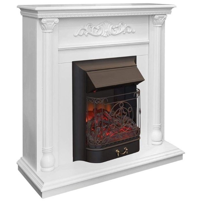 Real-Flame Torino STD/EUG WT с очагами Fobos s Lux BL/BR, Majestic s Lux BL/BR шпон портал со встроенным очагом