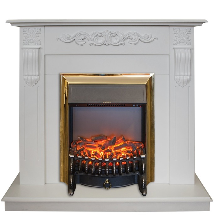 Real-Flame Torino STD/EUG WT с очагами Fobos s Lux BL/BR, Majestic s Lux BL/BR шпон портал со встроенным очагом