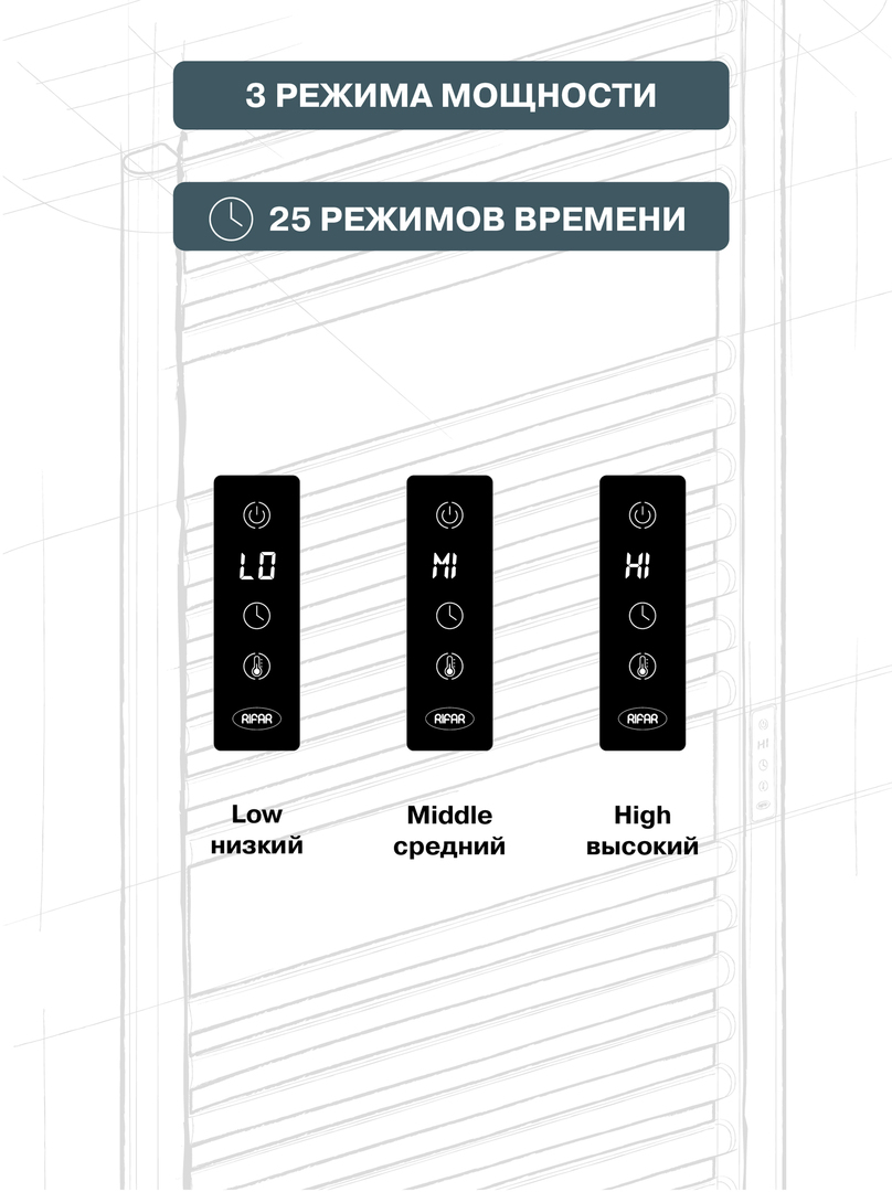 Rifar D-LINE 600x800, белый электрический полотенцесушитель лесенка