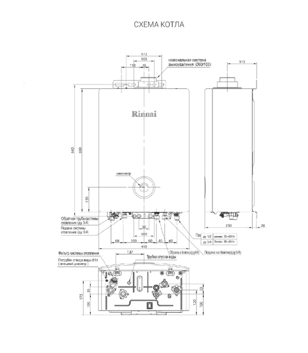 Rinnai BR-UE42 настенный газовый котел
