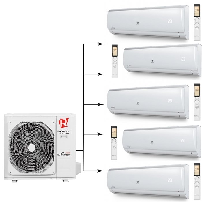 Royal Clima 5RFM-42HN/RCI-TM09HN*5шт мульти сплит система на 5 комнат