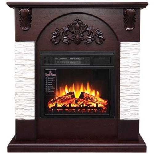 Royal Flame Chester сланец мелкий белый с очагом Vision 18 LED FX (дуб темный) электрокамин с классическим очагом 2D